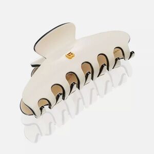 Balmain Paris Hair 18Kt Gold Plated Couture Pince a Cheveux Large White/Black